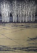 Fumio Fujita signed limited edition print. 'Trees', circa 1973. No 106/200, framed and glazed.