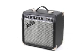 A Fender Frontman 15G guitar practise amp.