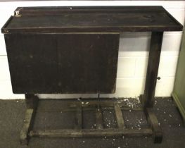 A vintage wooden 'Holtzapffel' lathe bench. With drawer section beneath.