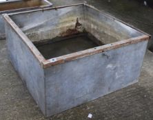 A galvanised water tank.