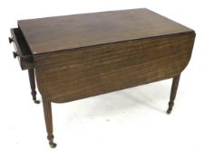 A 19th century Regency style Gillows? (unmarked) solid mahogany Pembroke table.