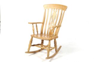 A contemporary rocking chair.