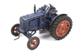 A Chad Valley diecast Fordson Major tractor. Complete with crank, unboxed, H8.
