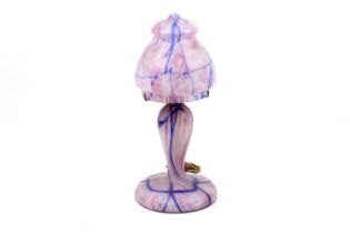 An early 20th century continental glass mushroom lamp and shade.