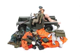An assortment of vintage Palitoy Action Man items.