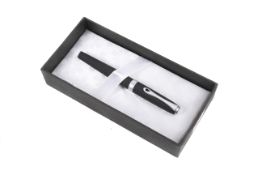 A Diplomat Excellence black fountain pen. With stamped 14K nib, cased and boxed.