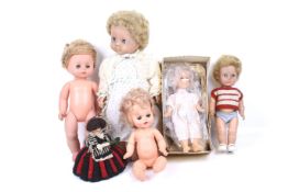 An assortment of 20th century dolls.