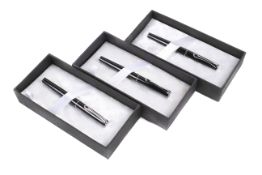 Three Diplomat Esteem fountain pens. Cased and boxed.