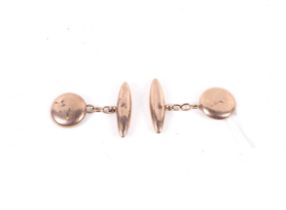 A pair of early 20th century 9ct rose gold cufflinks.