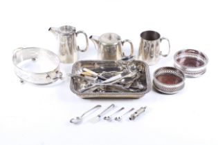 A small collection of silver and silver plate.