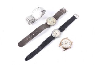 Four vintage gentleman's wrist and bracelet watches.