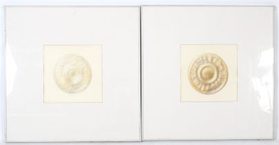 A pair of 20th century lithographs. Unsigned, 'Three Images Phases', framed and glazed.