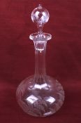 A Victorian Fernware glass decanter.