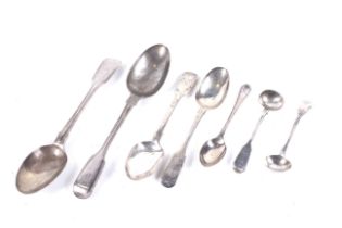 A small collection of Victorian and later silver flatware.