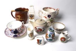 A small selection of assorted 19th century and later ceramics.