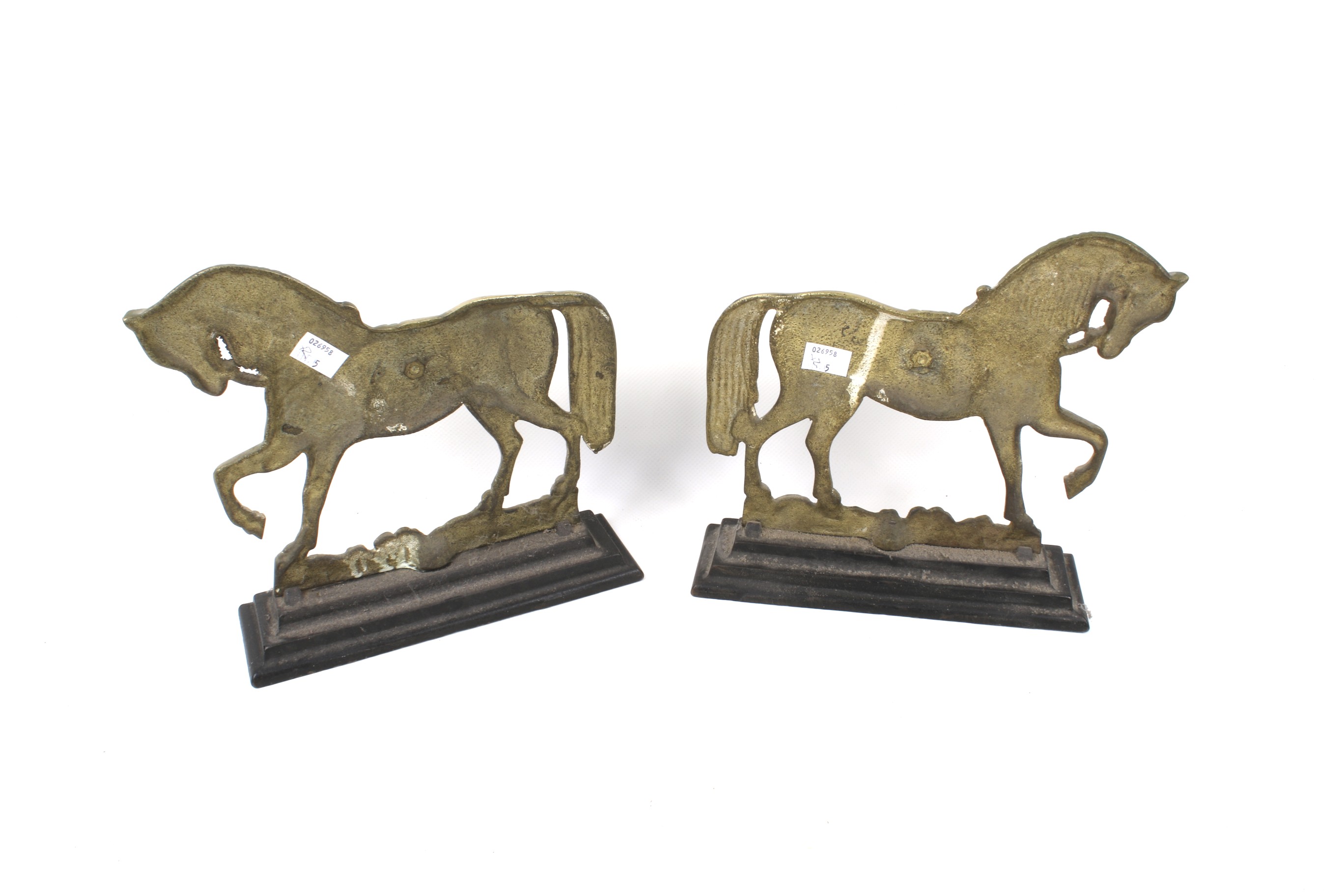 A pair of 20th century brass horses. - Image 2 of 2