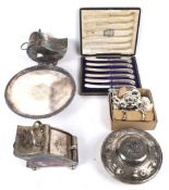 A collection of assorted silver plate.