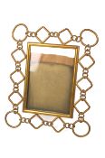 A vintage brass metal work 'chain' photo frame.