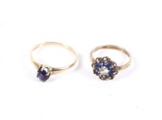 Two vintage gem-set gold rings.