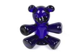 A Bristol Blue Glass signed limited edition 'Bear'. No. 67/75, boxed.