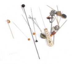 A collection of hat and stick pins.