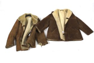 Two gentleman's vintage sheep skin coats.