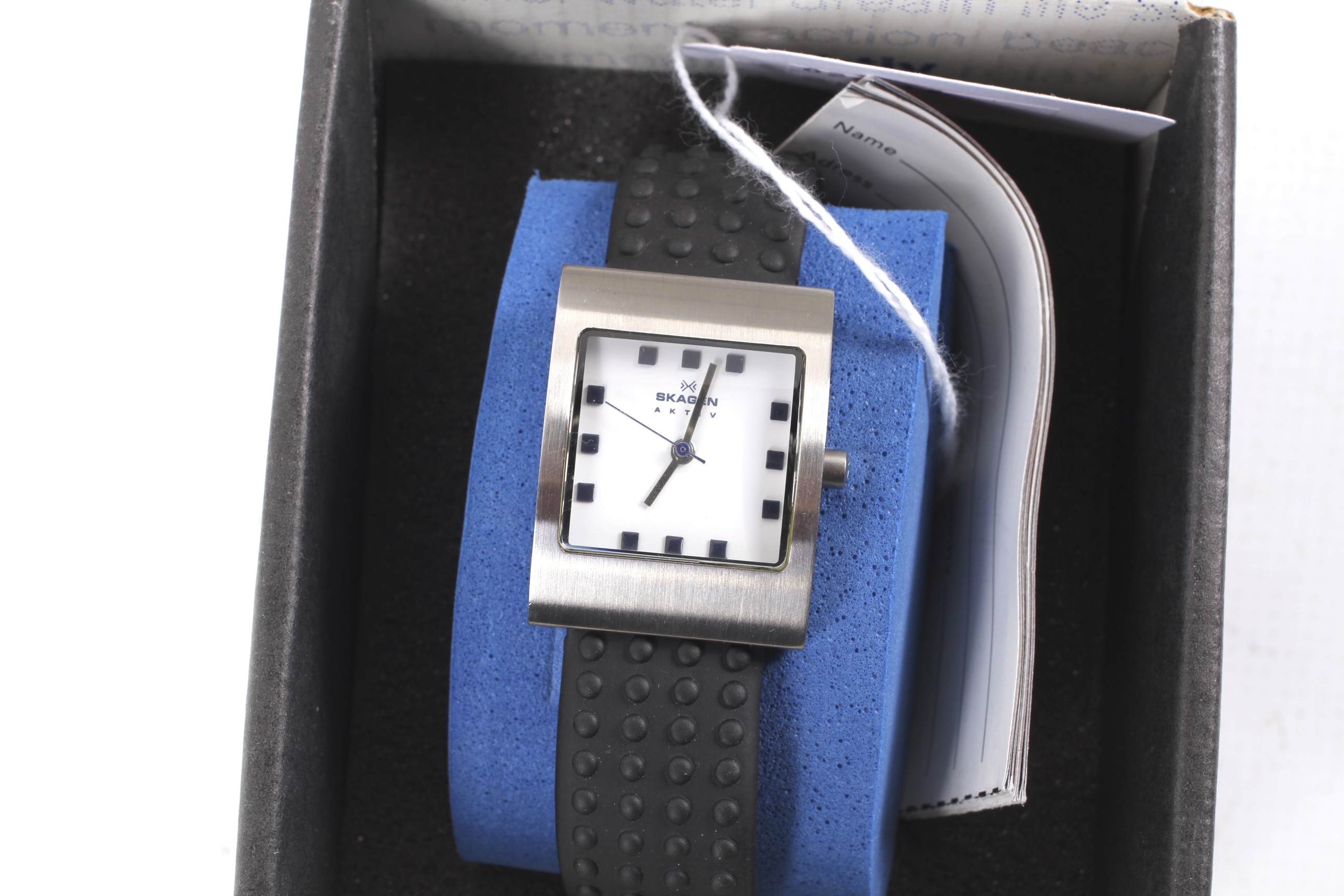 Skagen Aktiv, a gentleman's stainless steel rectangular quartz wrist watch, circa 2001. - Image 2 of 2