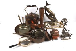 A large assortment of metalware.