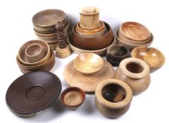 A collection of Paul Cooper hand turned wooden items.