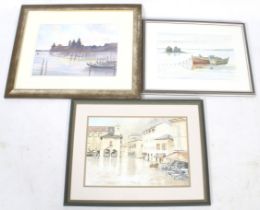 Three contemporary watercolour paintings. Including C. Brotherton 'After the Storm, Italy', 26.