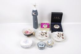 A group of mixed 20th century china. Including a Lladro figurine ' Prayerful Moment' # 5500, etc.