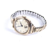 Pierce, a lady's 9ct gold oblong cased bracelet watch, circa 1947.