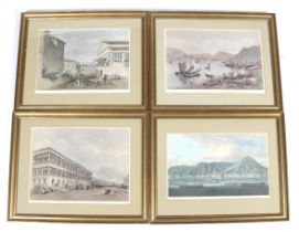 A set of four reproduction coloured lithographs depicting Asia. All after artists such as M.
