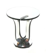 An India Jane Aston round mirror top lamp table (RRP £595).