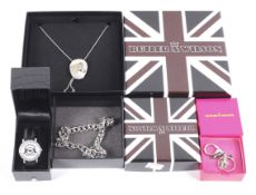 A small collection of Butler and Wilson jewellery. Including a necklace, watch, etc.