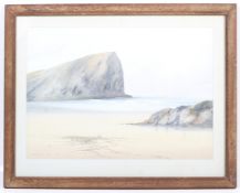 Reginald Daniel Sherrin (1891-1971), gouache, beach scene. Signed lower left, 37.5cm x 52.