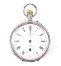 Parsons & Sons, 16 Old Market Street, Bristol, a silver cased open face keyless pocket watch.