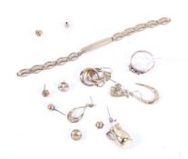 A collection of 9ct gold jewellery and other items.