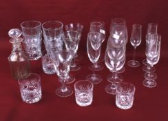 A large collection of assorted drinking glasses. Including wine, flutes and tumblers, etc. Max.