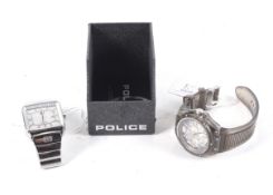 Two gentleman's fashion wrist watches by Animal and by Police.