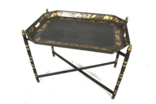 A 20th century metal tray top table.