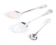 Three English silver spoons.