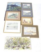 Eight assorted paintings and pictures.