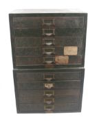 A pair of 20th century table top sets of drawers.