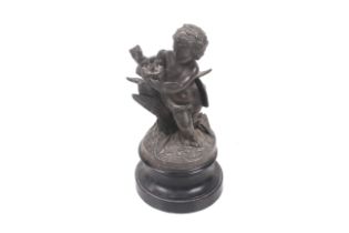 A 19th century spelter figure in the style of Auguste Moreau.