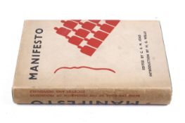 C E M Joad - Manifesto. First edition in wrapper, Allen & Unwin, London, 1934. Introduction by H. G.