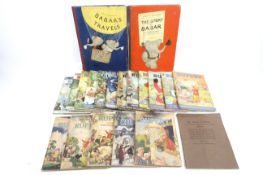 A collection of wartime issues of Rupert the Bear books and later, plus Barbar.