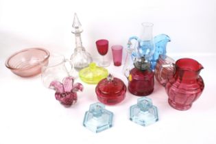 An assortment of 19th and 20th century glassware.