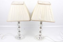 A pair of contemporary table lamps.