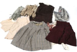 A collection of vintage women's clothing.